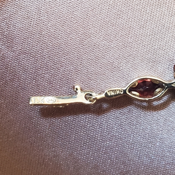 10k Gold Garnet Bracelet - Picture 7 of 11